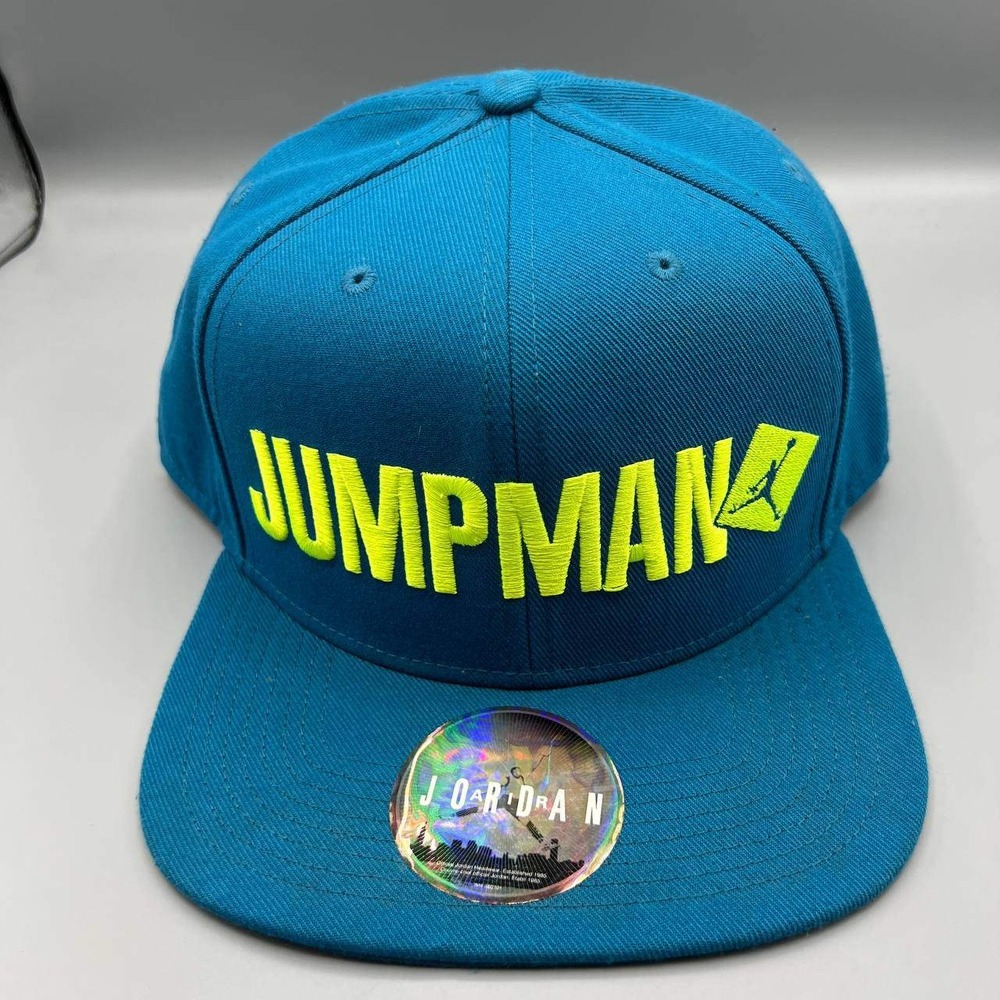 Air Jordan Hat Men‎ Blue Embroidered Green Logo Jumpman Snap Back Cap